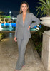 Crystal Embellished Suit Grey