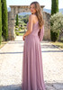 One Sleeve Draped Maxi Dress Dusty Pink