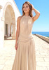 Halter Draped A Line Maxi Dress Light Nude