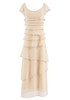 Pearl Layers Maxi Dress Ivory