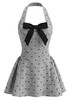 Halter Bow Detail A Line Dress Grey