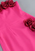 Floral Detail Midi Dress Hot Pink
