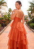 Ruffle Maxi Dress Orange