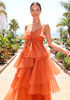 Ruffle Maxi Dress Orange