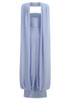 Strapless Draped Cape Maxi Dress Blue