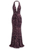 Halter Draped Maxi Dress Animal Print