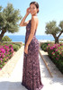 Halter Draped Maxi Dress Animal Print