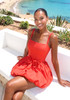 Floral Bubble Dress Red