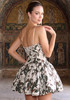 Floral Sequin Bubble Dress Brown Green