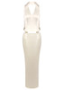 Halter Scarf Two Piece Maxi Dress Ivory