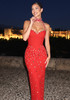 Halter Crystal Structured Bustier Maxi Dress Red