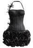 Halter Floral Detail Corset Two Piece Dress Black