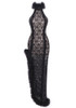 Halter Ruffle Detail Maxi Dress Black