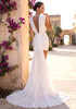 Plunge V Neck Draped Dress White