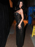 Lace Insert Sparkly Maxi Dress Black