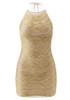 Halter Tassel Detail Dress Gold