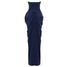 Strapless Draped Corset Maxi Dress Navy Blue