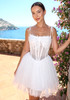 Floral Lace Corset A Line Dress White