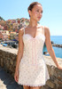 Floral Lace Corset Two Piece Dress Ivory Pink