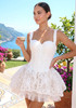 Embroidered Floral A Line dress White