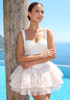 Embroidered Floral A Line dress White