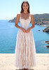 Halter Lace Bustier A Line Maxi Dress White