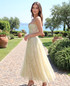 Halter Lace Bustier A Line Maxi Dress Green