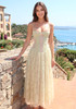 Halter Lace Bustier A Line Maxi Dress Green