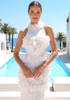 Petal Detail Maxi Dress White