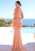 Petal Detail Maxi Dress Salmon Pink
