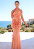 Petal Detail Maxi Dress Salmon Pink