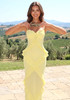 Pleated Ruffle Maxi Dress Yellow