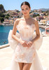 Strapless Floral Bow Detail Dress Ivory