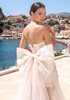 Strapless Floral Bow Detail Dress Ivory