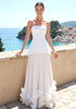 Strapless Pleated Petal Maxi Dress White
