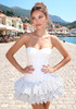 Strapless Bustier Polka Dot Bubble Dress White