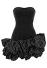 Strapless Bustier Polka Dot Bubble Dress Black