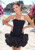 Strapless Bustier Polka Dot Bubble Dress Black
