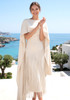 Cape Tassel Maxi Dress Ivory