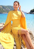 Cape Tassel Maxi Dress Yellow