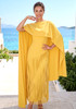 Cape Tassel Maxi Dress Yellow