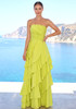 Strapless Ruffle Maxi Dress Lime Green
