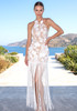 Halter Floral Tassel Maxi Dress White