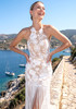 Halter Floral Tassel Maxi Dress White