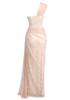 One Shoulder Draped Lace Maxi Dress Light Nude