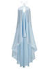 Halter Tassel High Low Dress Blue
