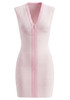 Front Zipper Mini Dress Pink