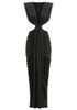 Draped Cut Out Sides Maxi Dress Black