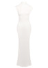Draped Backless Maxi Dress White