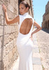 Draped Backless Maxi Dress White
